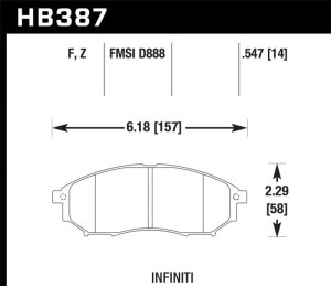 Nissan 350Z Brake Pads - Front - Hawk Performance - HPS Street - 2009 Nissan 350Z Brake Pads - Front - Hawk Performance - HPS Street - 2009
